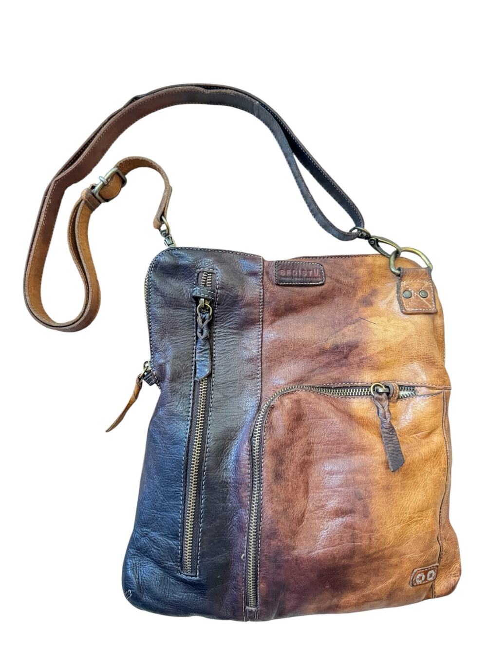 BED STU Aiken Leather Crossbody Bag Cold Brew